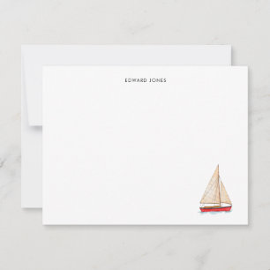 Elegant Watercolor Sailboat Yacht Thank You Card