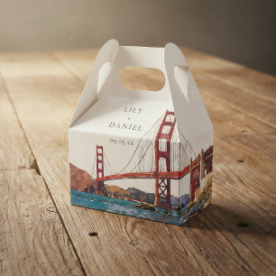 Elegant Watercolor San Francisco Wedding Favour Box