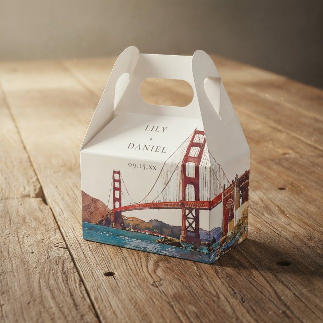 Elegant Watercolor San Francisco Wedding Favour Box (Elegant Watercolor San Francisco Wedding Favor Boxes)