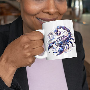 Elegant Watercolor Scorpio Zodiac Custom Mug