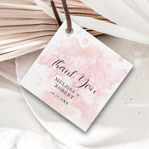 Elegant Watercolor Script Wedding Thank You Gifts Favour Tags