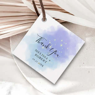 Elegant Watercolor Script Wedding Thank You Gifts Favour Tags