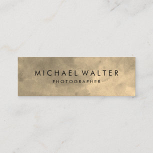 Elegant Watercolor Sepia Grey Mini Business Card