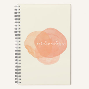 Elegant Watercolor Shapes in Peach Personalised  Notebook