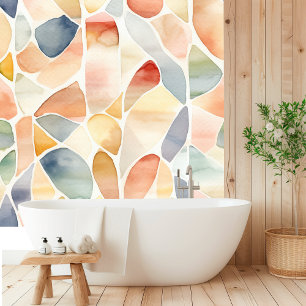 Elegant Watercolor Shuffle Pattern Wallpaper