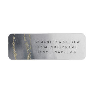 Elegant Watercolor Smoke Wedding Return Address Label
