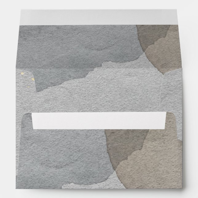 Elegant Watercolor Splash Granite Neutral Envelope (Back (Bottom))