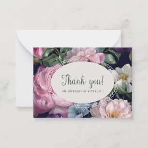 Elegant Watercolor spring wildflowerFlat Note Card