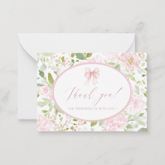 Elegant Watercolor spring wildflowerFlat Note Card (Front)