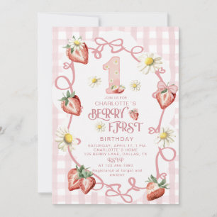 Elegant watercolor strawberry biFlat Holiday Card