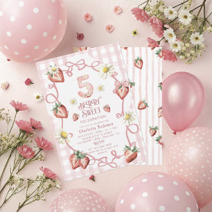 Elegant watercolor  strawberry biFlat Holiday Card