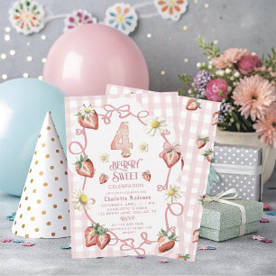 Elegant watercolor strawberry biFlat Holiday Card