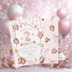 Elegant watercolor strawberry biFlat Holiday Card