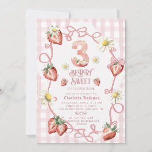 Elegant watercolor strawberry biFlat Holiday Card