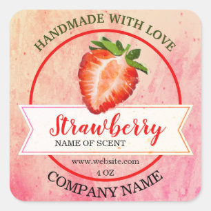Elegant Watercolor Strawberry Jam   Square Sticker