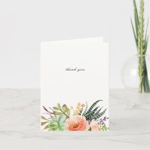 Elegant Watercolor Succulent Wedding Thank You