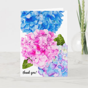 Elegant Watercolor Summer Flowers   Thank You! You Card