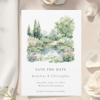 Elegant Watercolor Summer Garden Landscape Wedding
