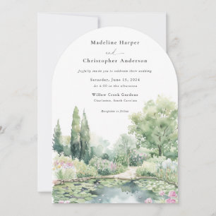Elegant Watercolor Summer Garden Wedding Invitation