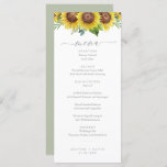 Elegant Watercolor Sunflower Wedding Menu<br><div class="desc">Add a special touch to your wedding with this simple and elegant sunflower-themed menu.</div>