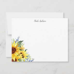 Elegant Watercolor Sunflowers Personalised Card