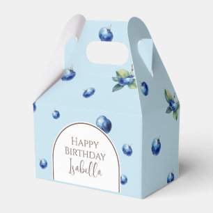 Elegant Watercolor Sweet Blue Berry Happy Birthday Favour Box
