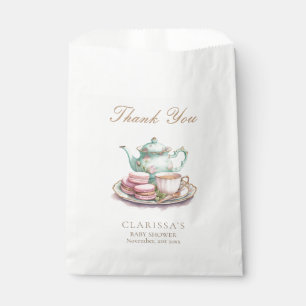 Elegant Watercolor Tea Party Baby Shower Favour Bag
