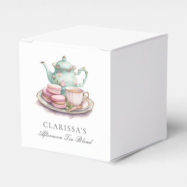 Elegant Watercolor Tea Party Party Favour Box (Front Side)
