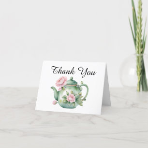 Elegant Watercolor Tea Party Thank You