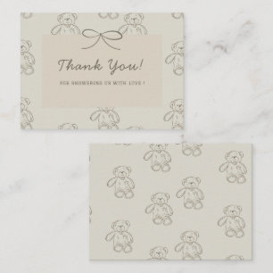 Elegant Watercolor teddy we can bear wait Baby sho Card