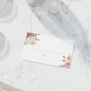 Elegant Watercolor Terracotta Floral Wedding  Place Card