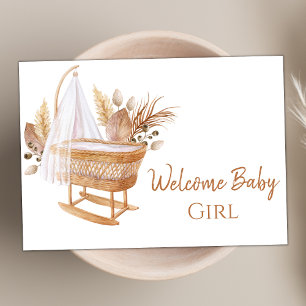Elegant Watercolor Terracotta Modern Welcome Baby Card