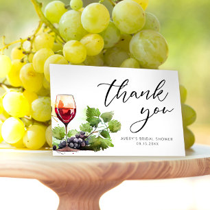 Elegant Watercolor Thank you Wine Tasting Classic  Card