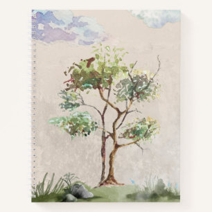 Elegant Watercolor Tree Notebook