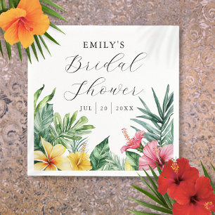 Elegant Watercolor Tropical Floral Bridal Shower Napkin