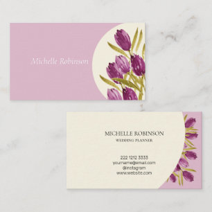 Elegant Watercolor Tulip Flowers Professional Business Card