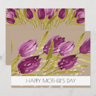 Elegant Watercolor Tulip Flowers Professional Holiday Card
