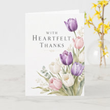 Elegant Watercolor Tulip Thank You Card