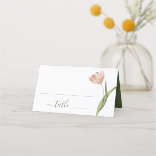 Elegant Watercolor Tulip Wedding Place Card