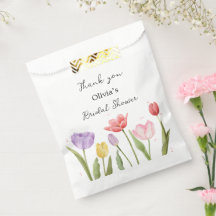 Elegant Watercolor Tulips Bridal Shower