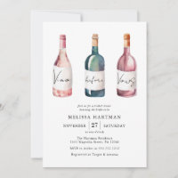 Elegant Watercolor Vino Before Vows Bridal Shower