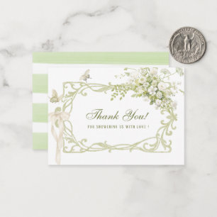 Elegant Watercolor Vintage green flover Bridal sho Card