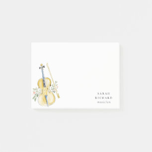 Elegant Watercolor Violin Musician Music Teacher Post-it Notes