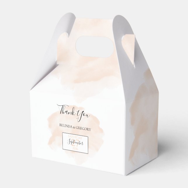 Elegant Watercolor Wedding Favour Box (Front Side)