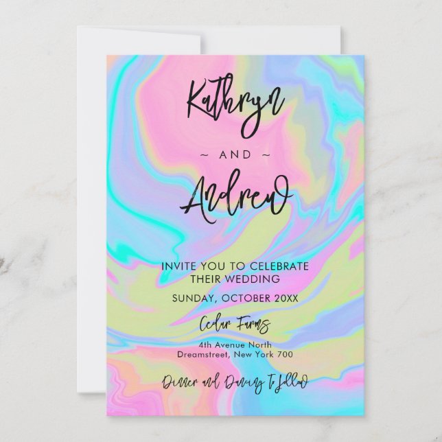 Elegant Watercolor Wedding Invitation (Front)