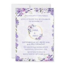 Elegant Watercolor Wedding Invitation