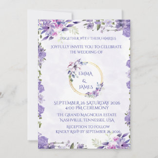 Elegant Watercolor Wedding Invitation