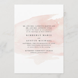 Elegant Watercolor Wedding Invitation Blush