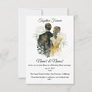 "Elegant Watercolor Wedding Invitation Editable