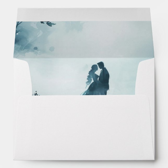 Elegant Watercolor Wedding Invitation Envelop Envelope (Back (Bottom))